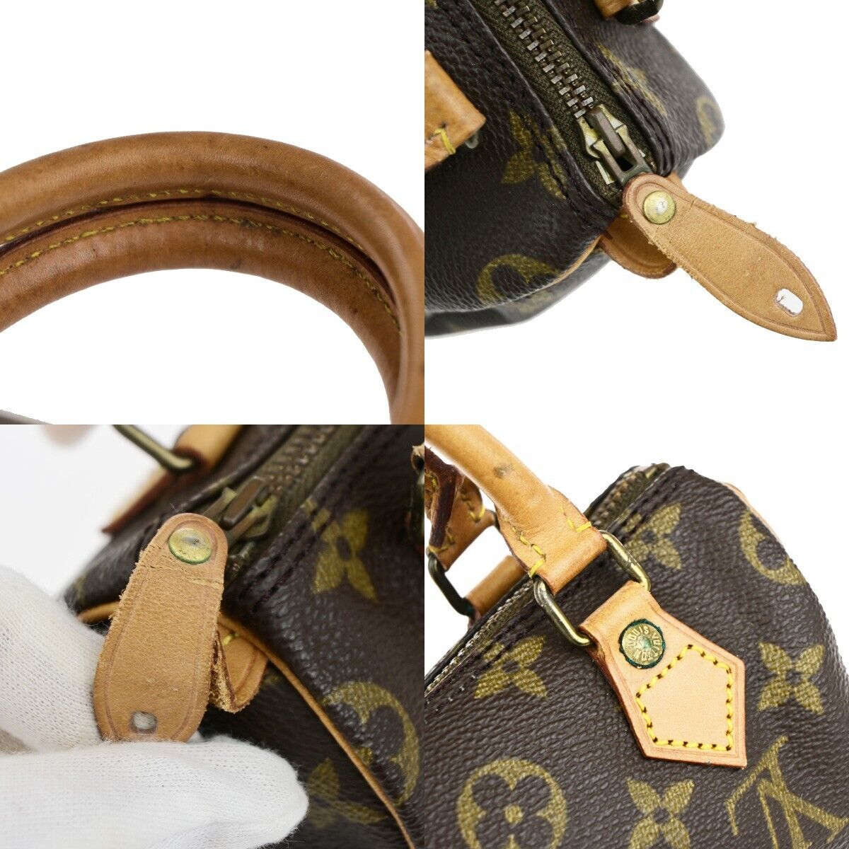 LOUIS VUITTON Mini Speedy Hand Bag Monogram Leather Brown France M41534 79EC996