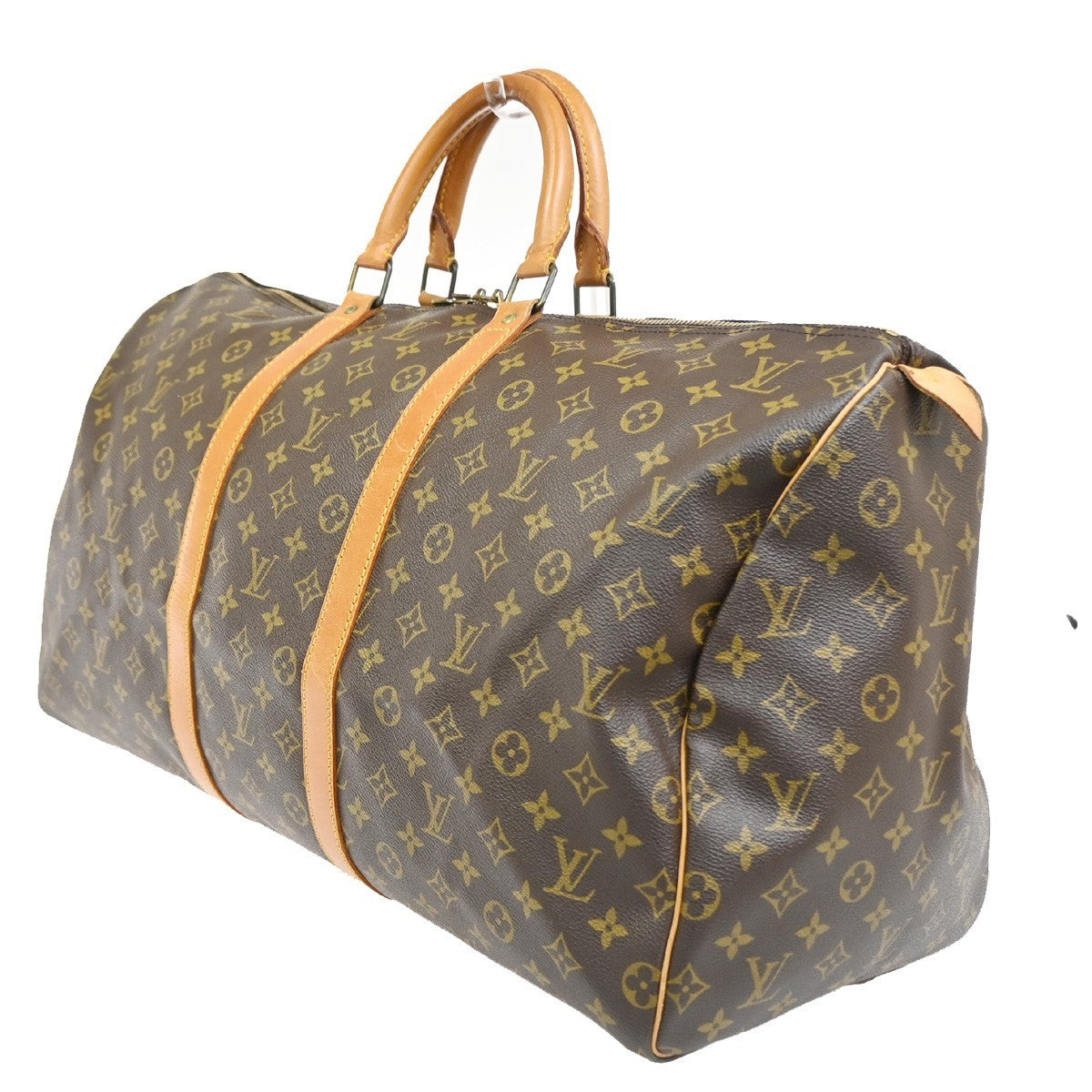 LOUIS VUITTON Keepall 55 Travel Hand Bag Monogram Leather Brown M41424 75TA618