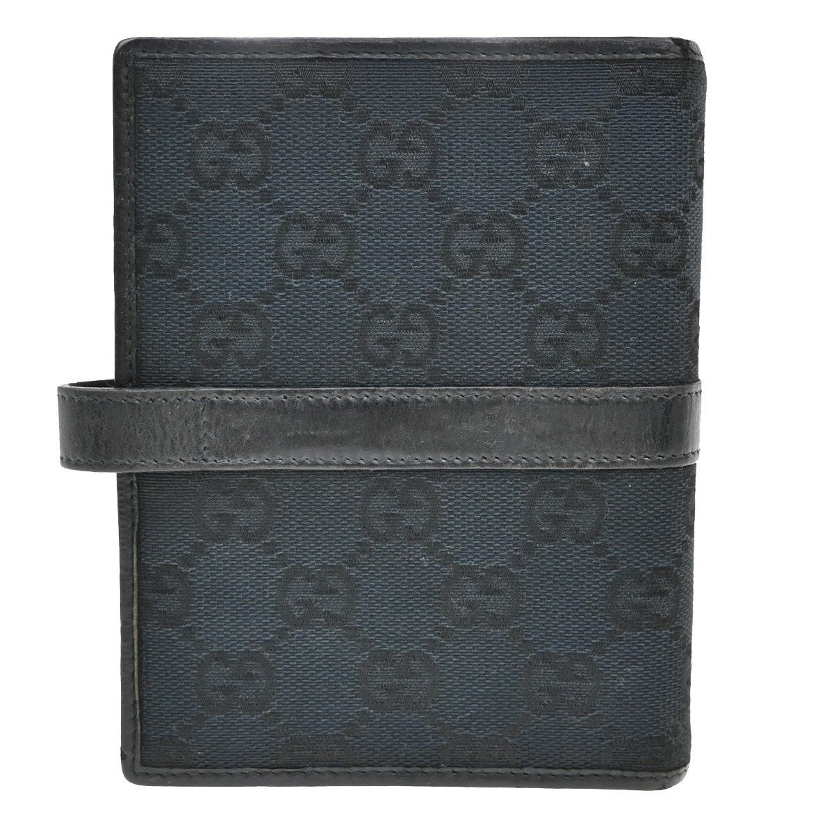 GUCCI GG pattern Jackie Agenda Day Planner Cover Canvas Leather Black 07KB464