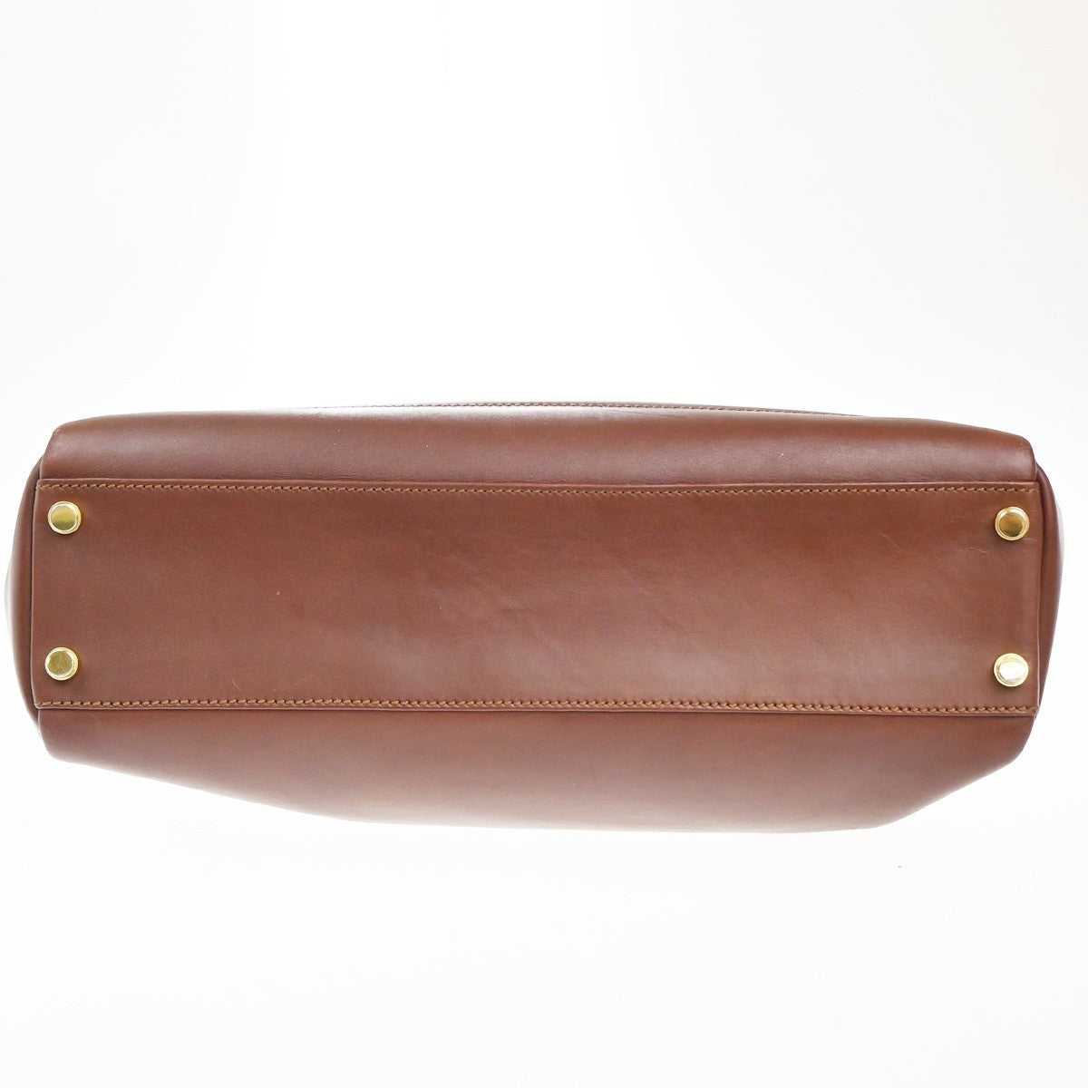 SALVATORE FERRAGAMO Logo Flap Shoulder Hand Bag Leather Brown GHW Italy 67MA410