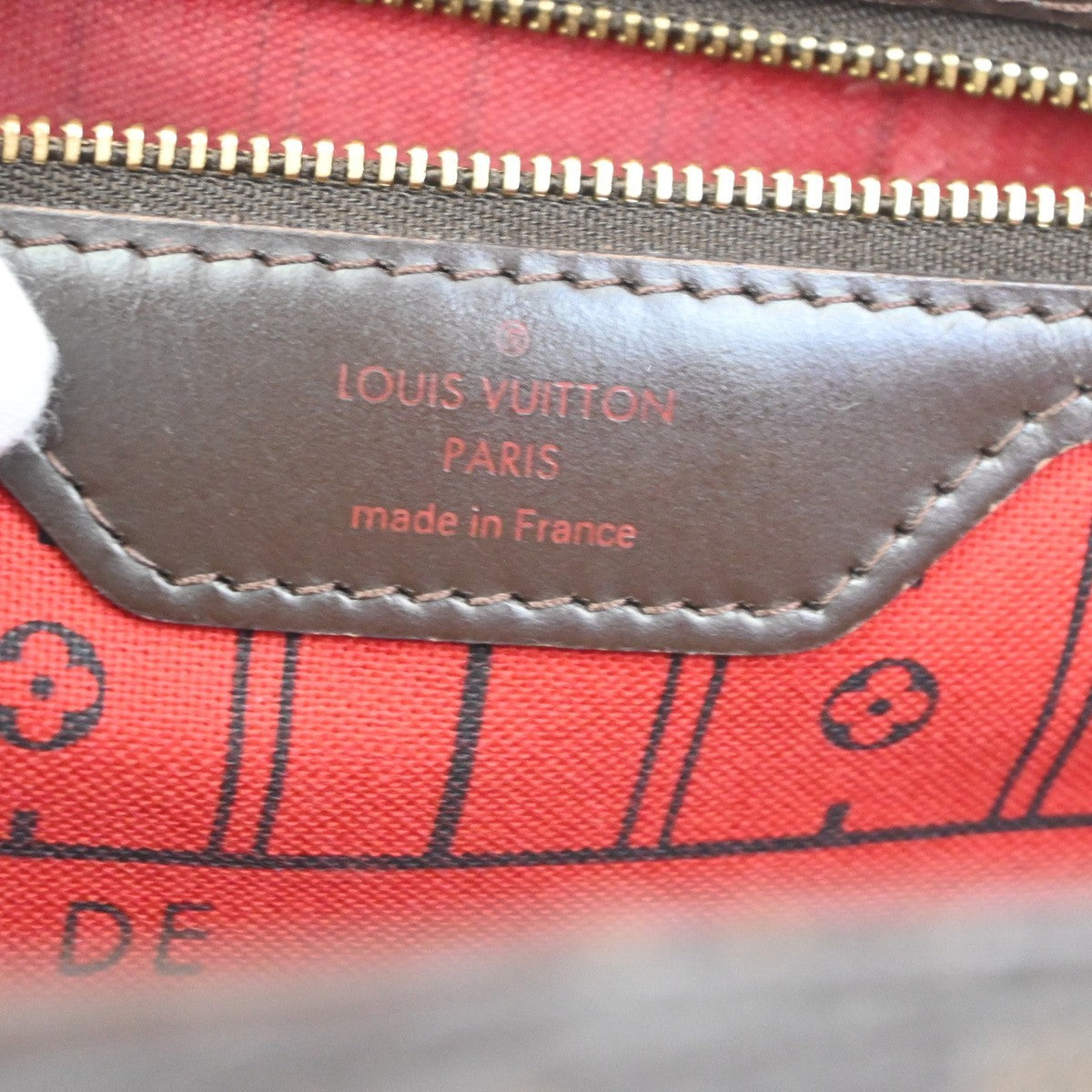 LOUIS VUITTON Neverfull MM Shoulder Bag Damier Ebene Leather BN N51105 16TA695