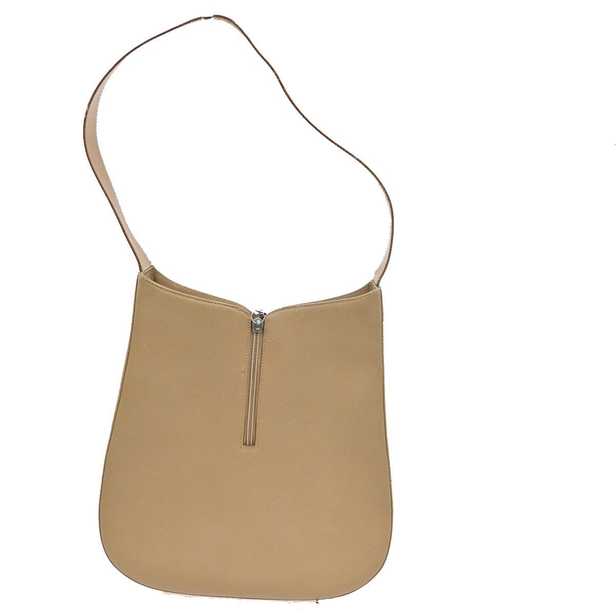 SALVATORE FERRAGAMO Logo Gancini Shoulder Bag Leather Beige SHW Italy 62KC642