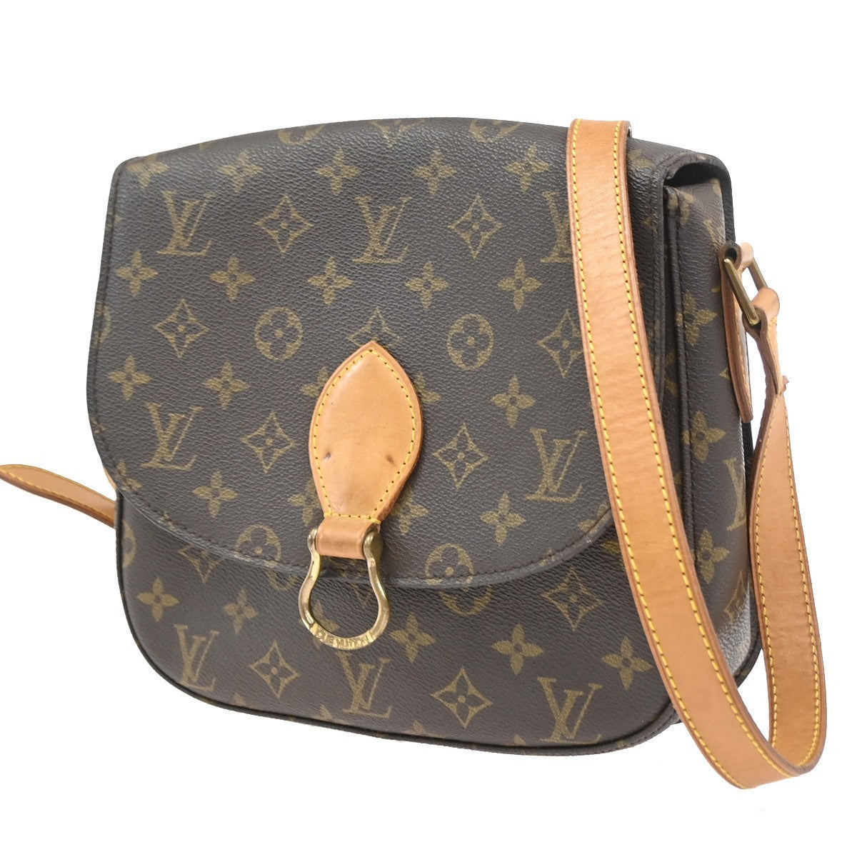 LOUIS VUITTON Saint Cloud GM Shoulder Bag Monogram Leather Brown M51242 86SA034