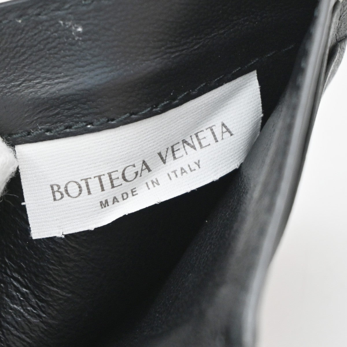 BOTTEGA VENETA INTRECCIATO Trifold Compact Wallet Leather Black Italy 67EG205