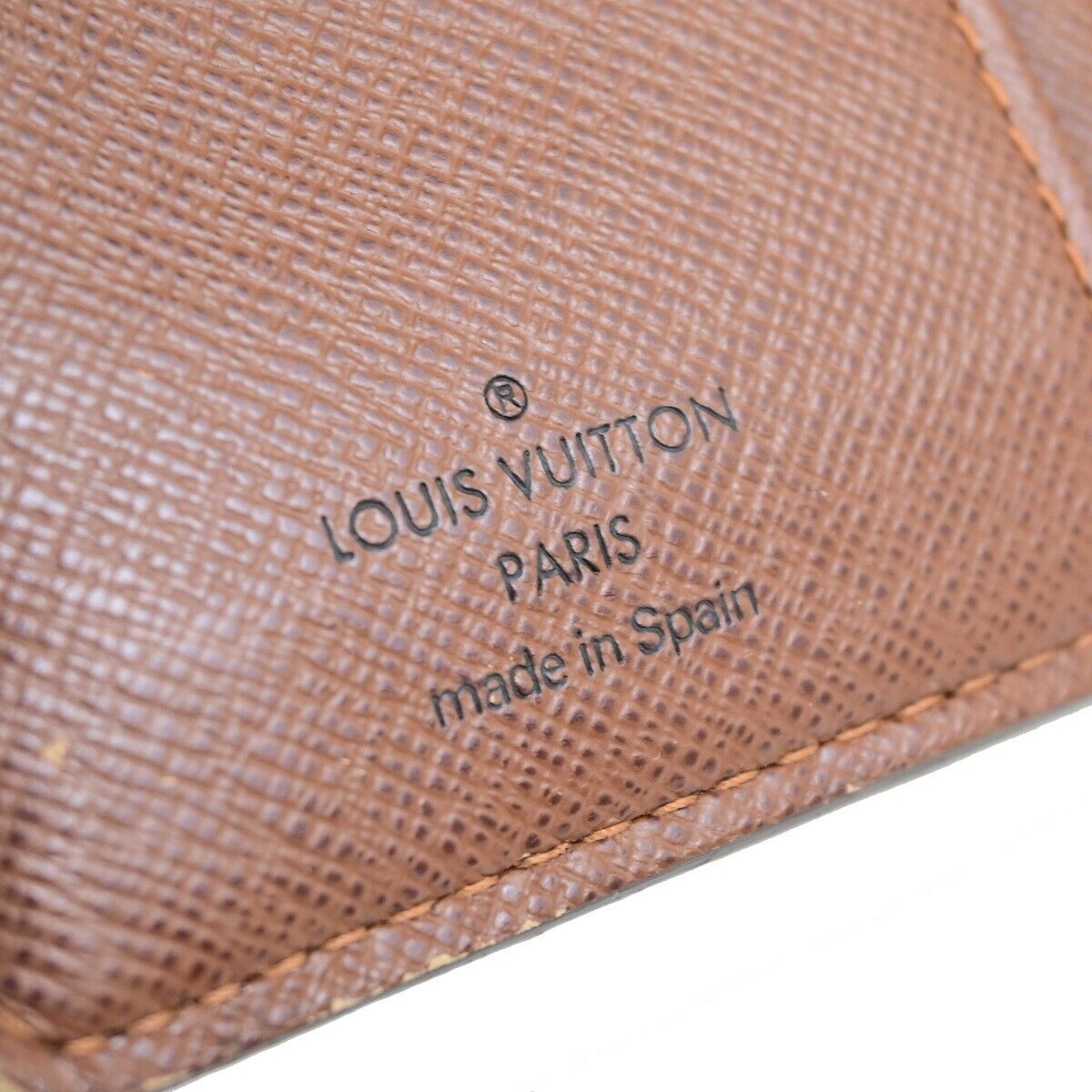 LOUIS VUITTON 2 Set Bifold Trifold Wallet Purse Monogram Leather Brown 60KA473