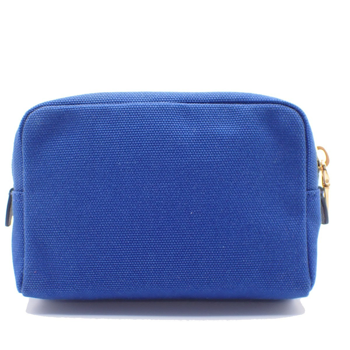 PRADA LOGO Mini Pouch Bag Canvas Blue Gold Italy 63AA135