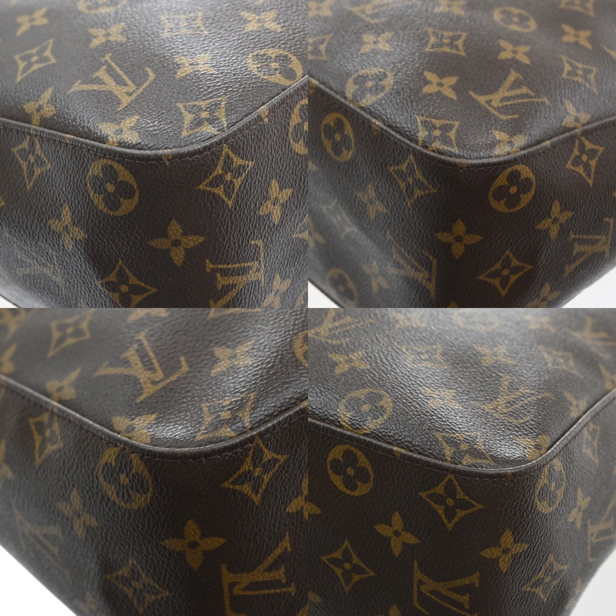 LOUIS VUITTON Logo Looping GM Shoulder Bag Monogram Leather Brown M51145 74SA123