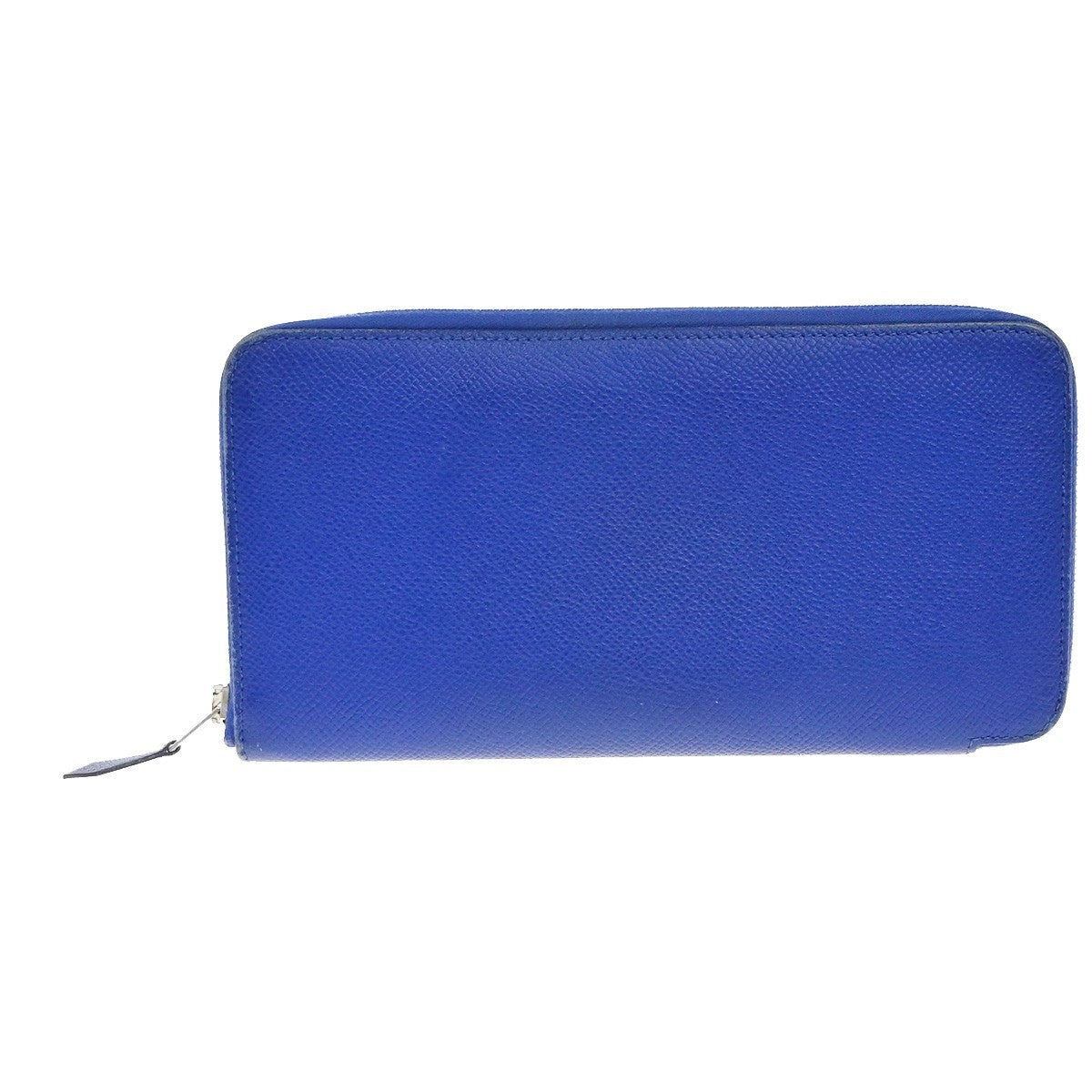 HERMES Azap Classique Long Zipper Wallet Silk In Epsom Leather Blue SHW 36RP162