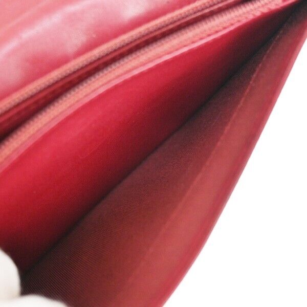 CHANEL CC Logo Ultra Stitch Long Bifold Wallet Purse Leather Bordeaux 30YD527