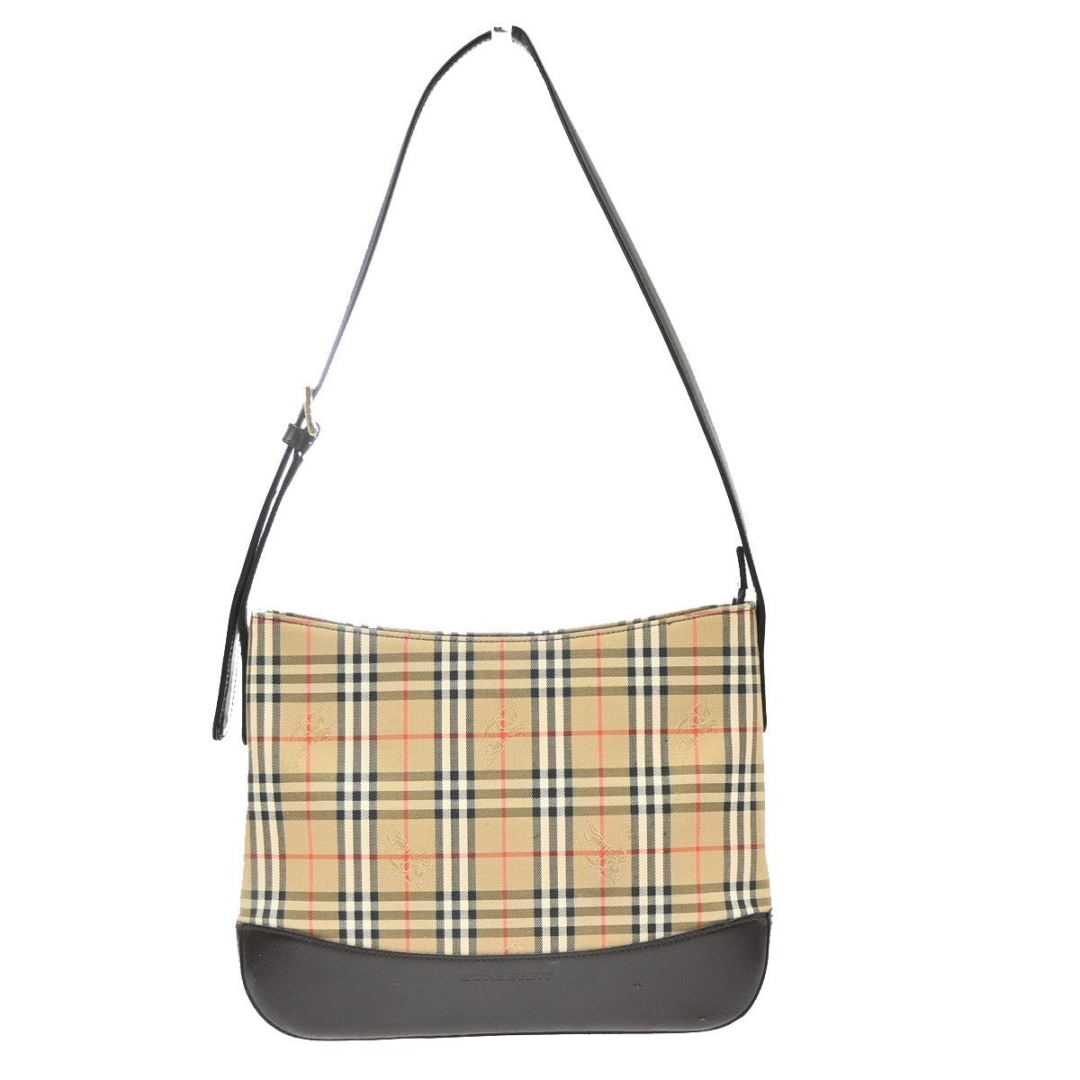 BURBERRY Logo Nova Check Shadow Horse Shoulder Bag Canvas Leather BE BN 83RL997