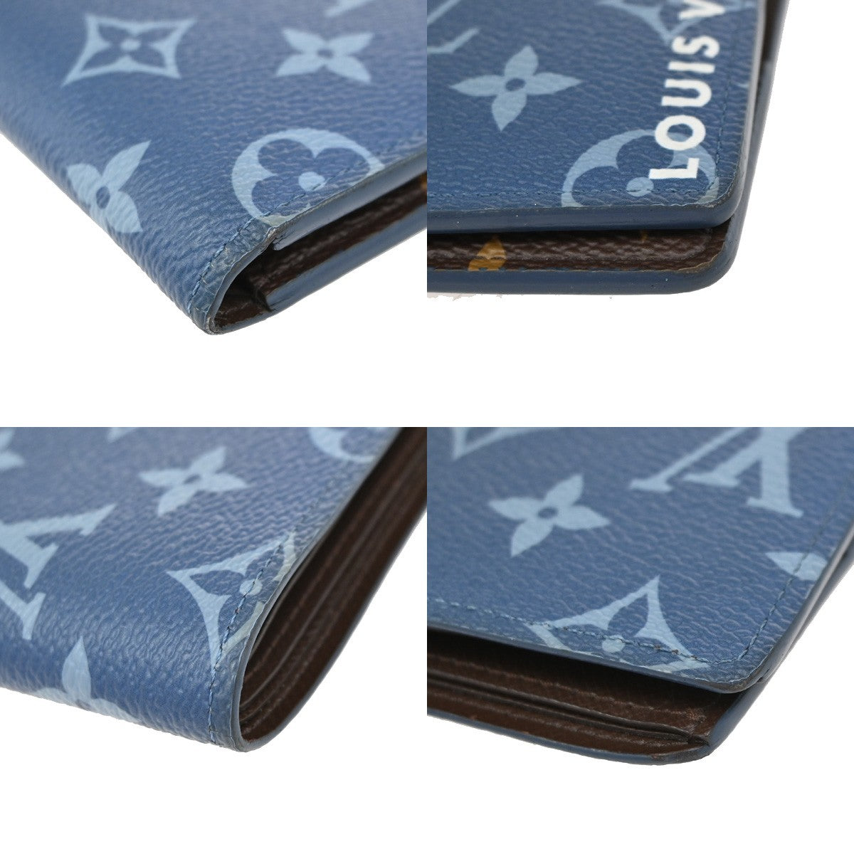 LOUIS VUITTON Portefeuille Slender Bifold Wallet Monogram Blue M82798 88YJ006