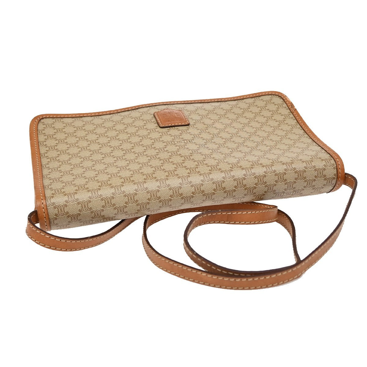 CELINE Macadam Pattern Crossbody 2Way Shoulder Clutch Bag PVC Leather BN 67KB426