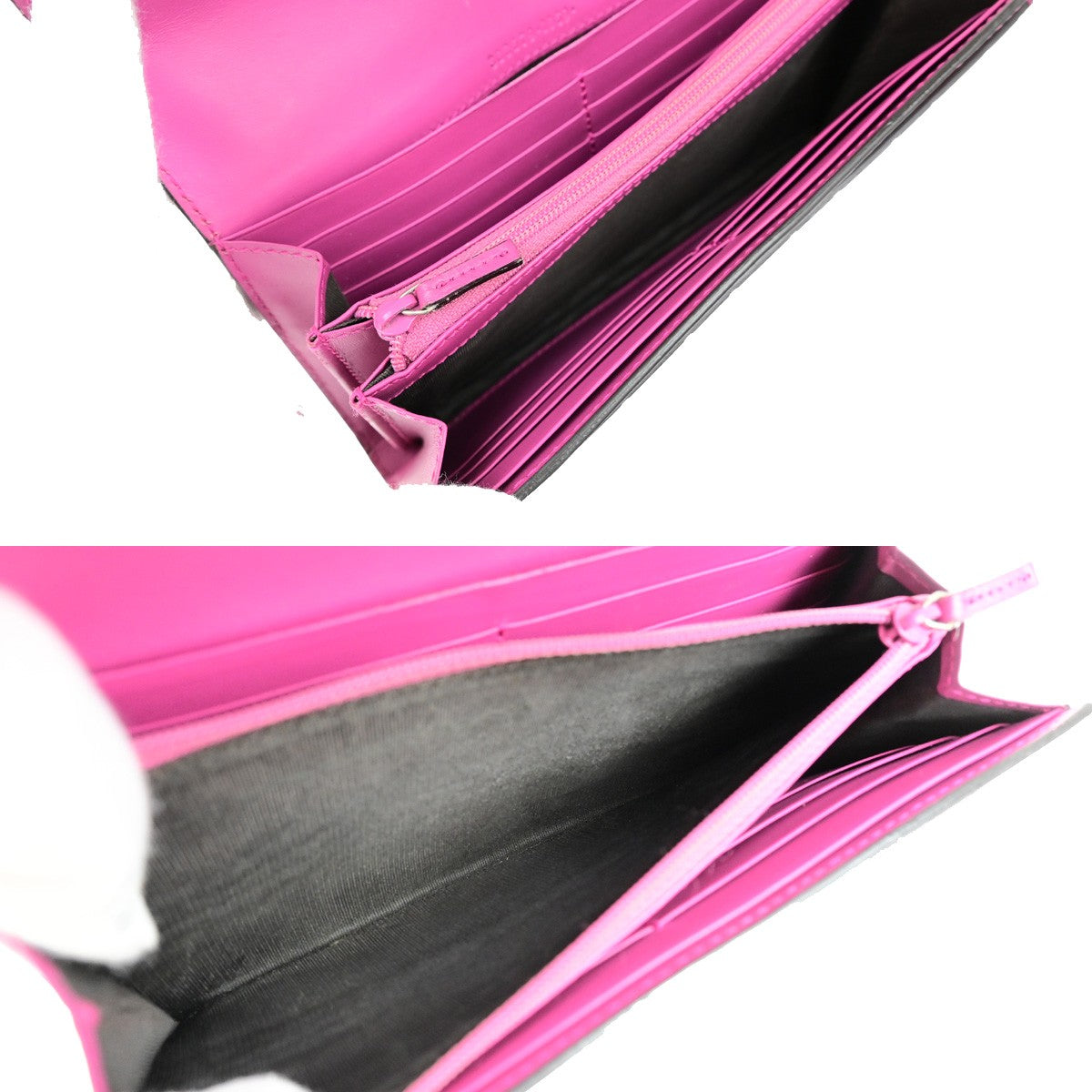 GUCCI Logo Guccissima GG Pattern Long Bifold Wallet Leather Pink GHW 04YH062