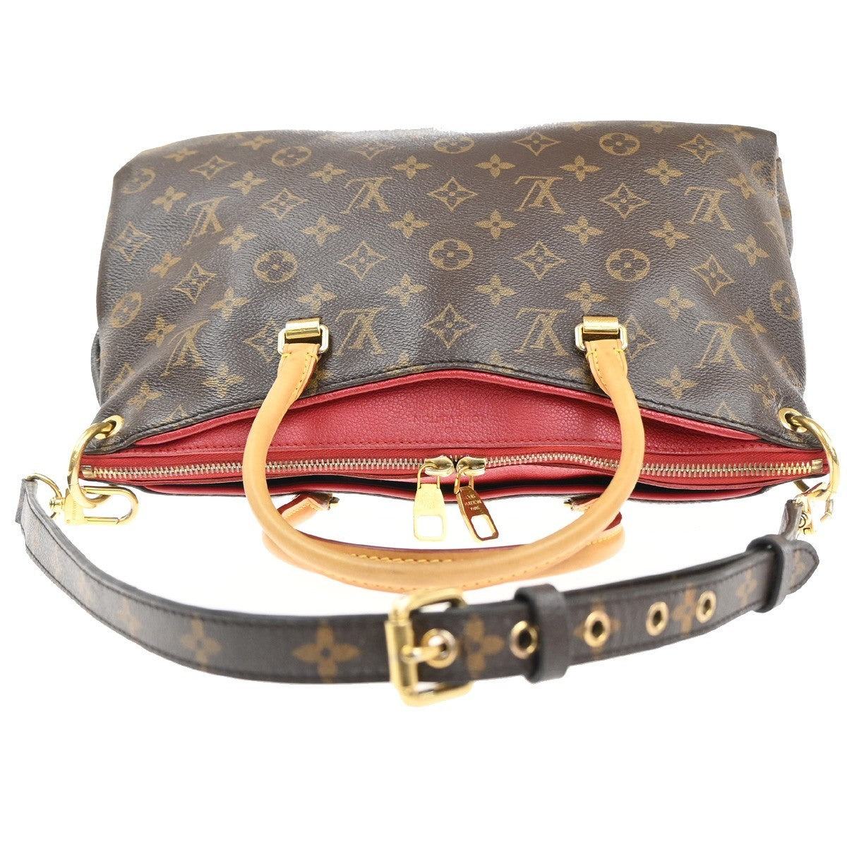 LOUIS VUITTON Pallas 2Way Shoulder Hand Bag Monogram Leather Red M41175 46KP547