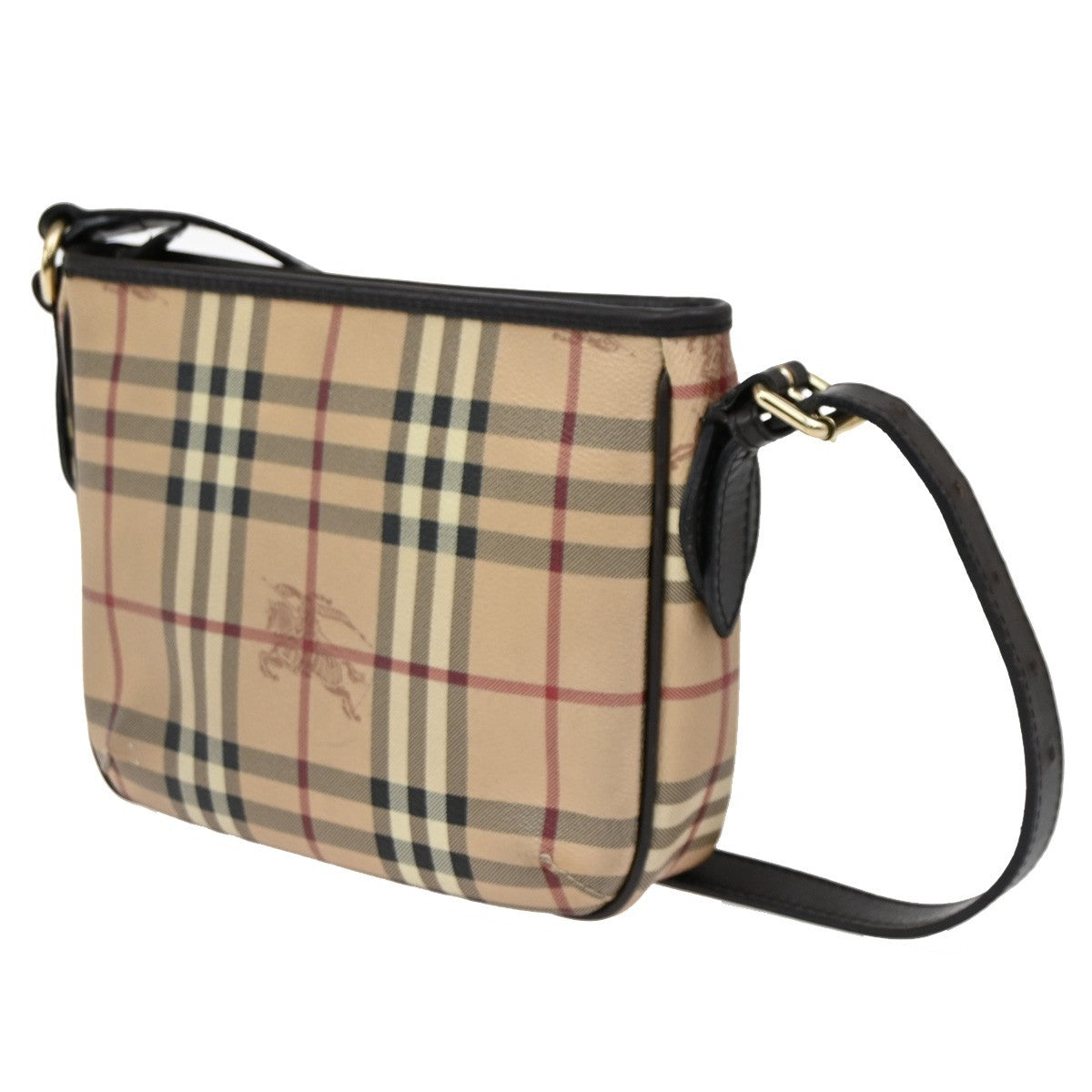 BURBERRY Shadow Horse Nova Check Shoulder Bag PVC Leather Beige BN GHW 80DA151