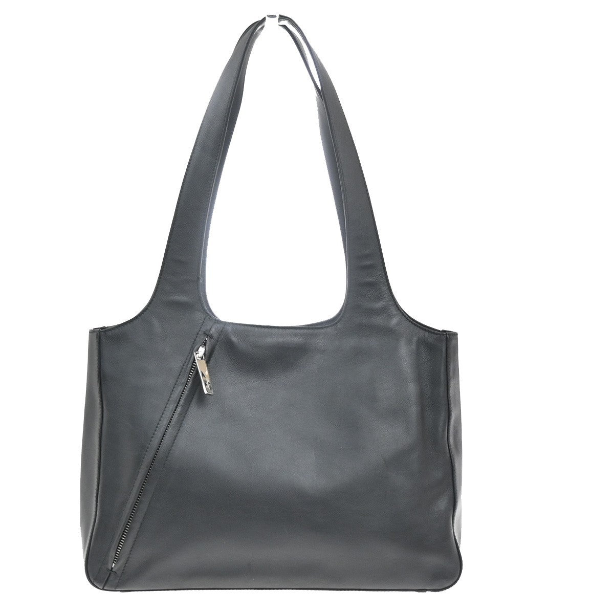 SALVATORE FERRAGAMO Logo Shoulder Tote Hand Bag Leather Black Italy 67MA409