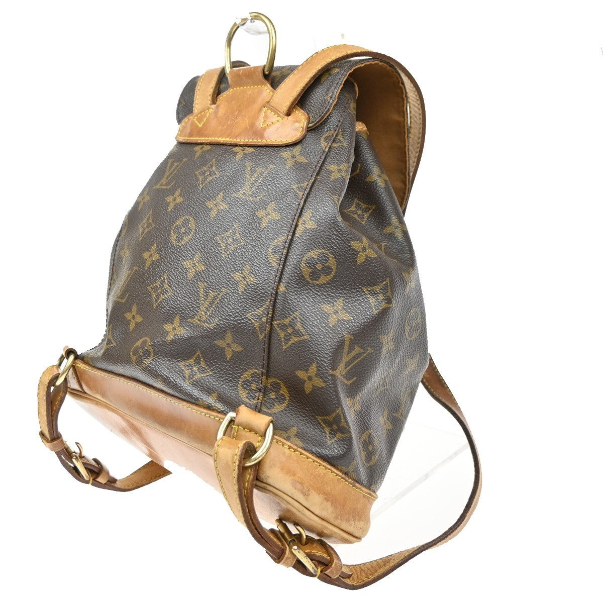 LOUIS VUITTON Montsouris MM Backpack Bag Monogram Leather Brown M51136 86MA643