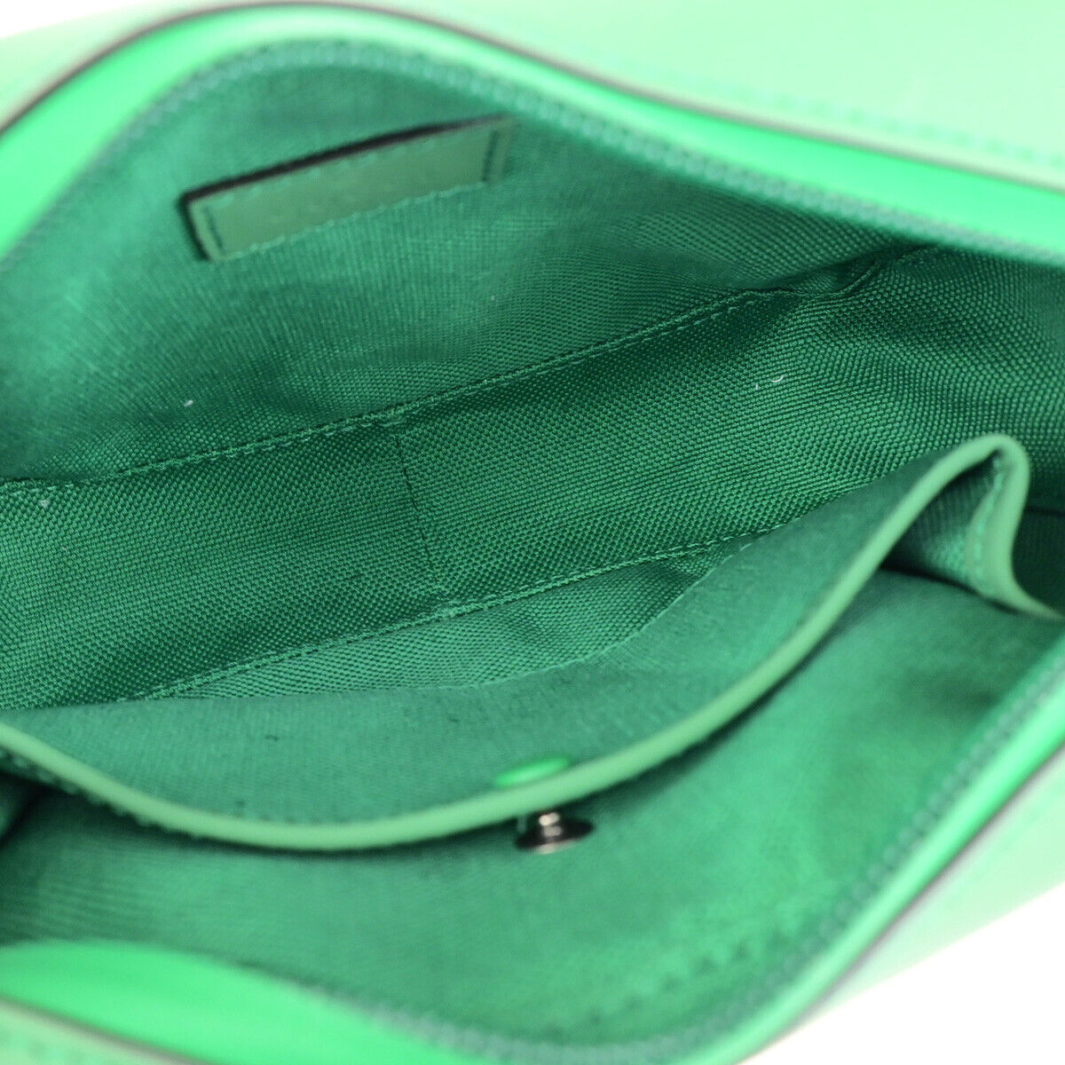 GUCCI Logo GG Rubber Effect Leather Mini Shoulder Bag Green Italy 602RK729