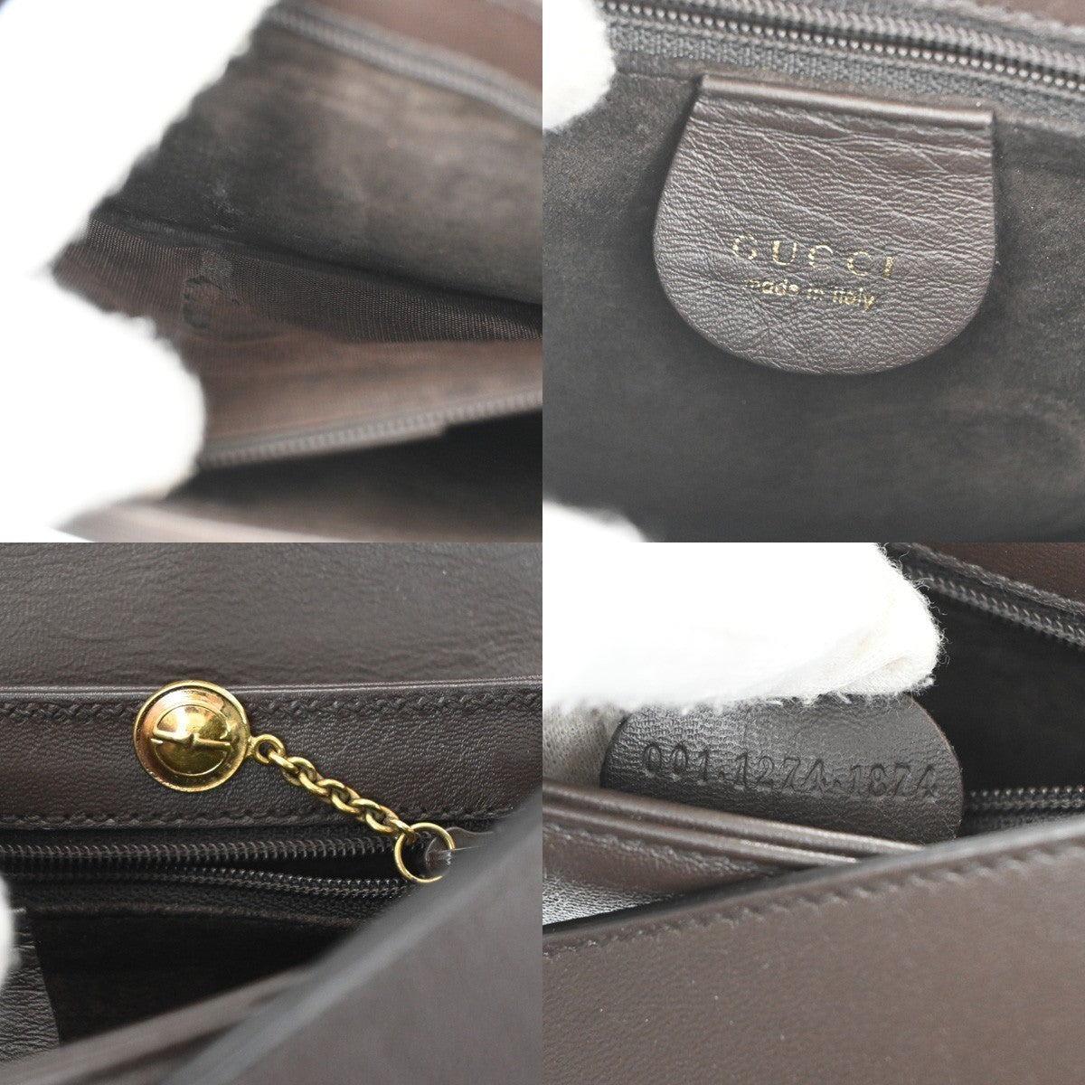 GUCCI Logo Shoulder Bag Leather Brown Italy GHW 38TA380