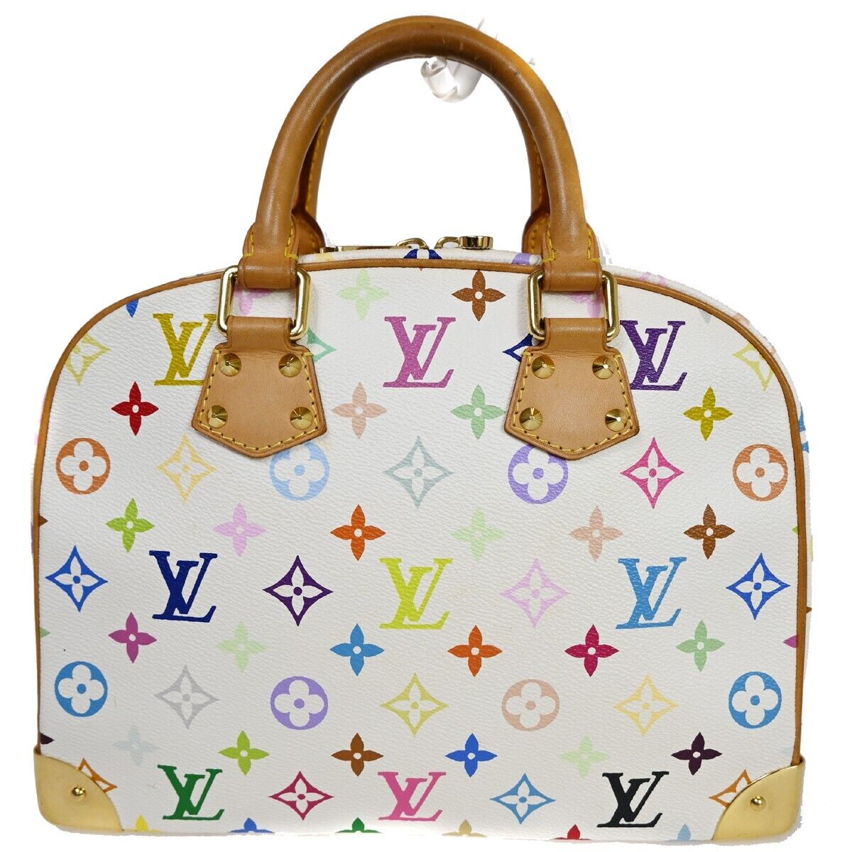 LOUIS VUITTON Trouville Hand Bag Monogram Multi Leather White M92663 40EA297