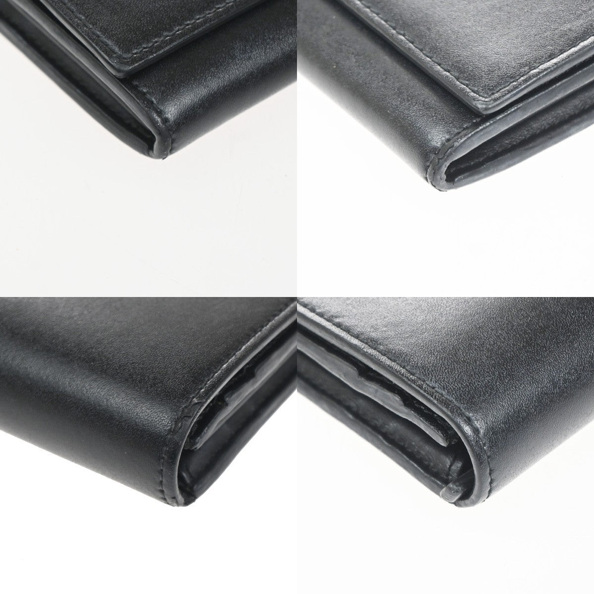 FENDI By The Way Logo Bifold Long Wallet Leather Black GHW Italy 63KD005