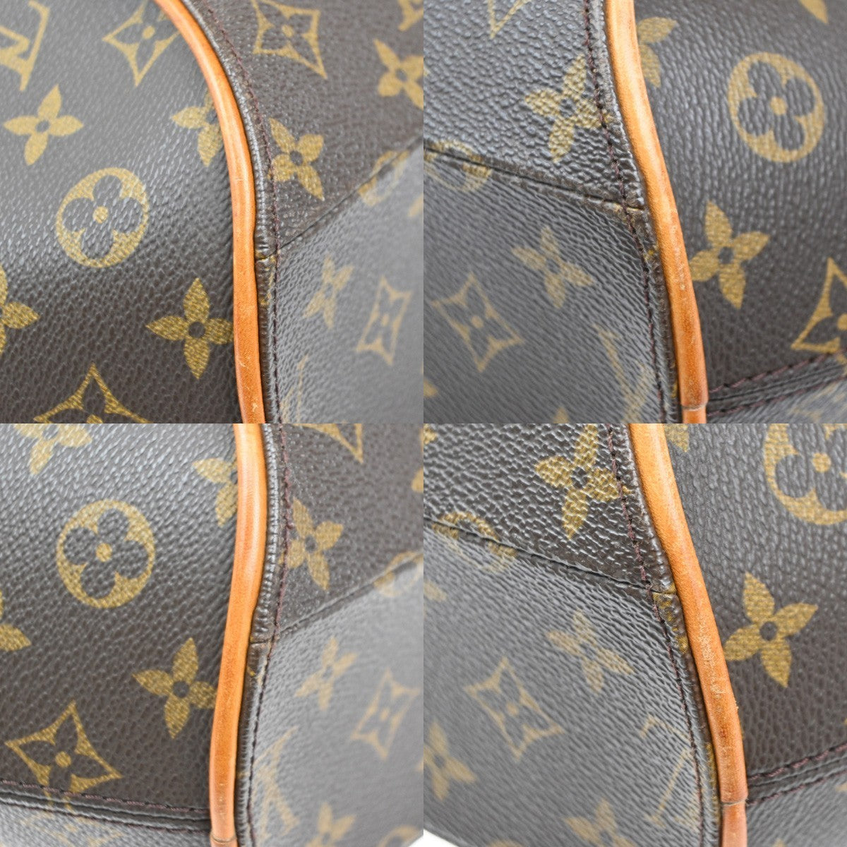 LOUIS VUITTON LV Logo Ellipse MM Hand Bag Monogram Leather Brown M51126 19MA102