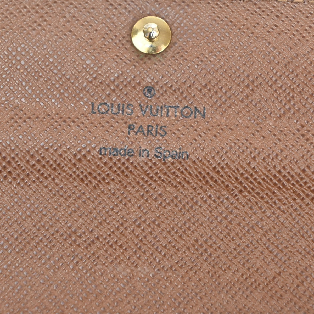LOUIS VUITTON LV Logo 2 Set Bifold Wallet Monogram Leather Brown 65KC913