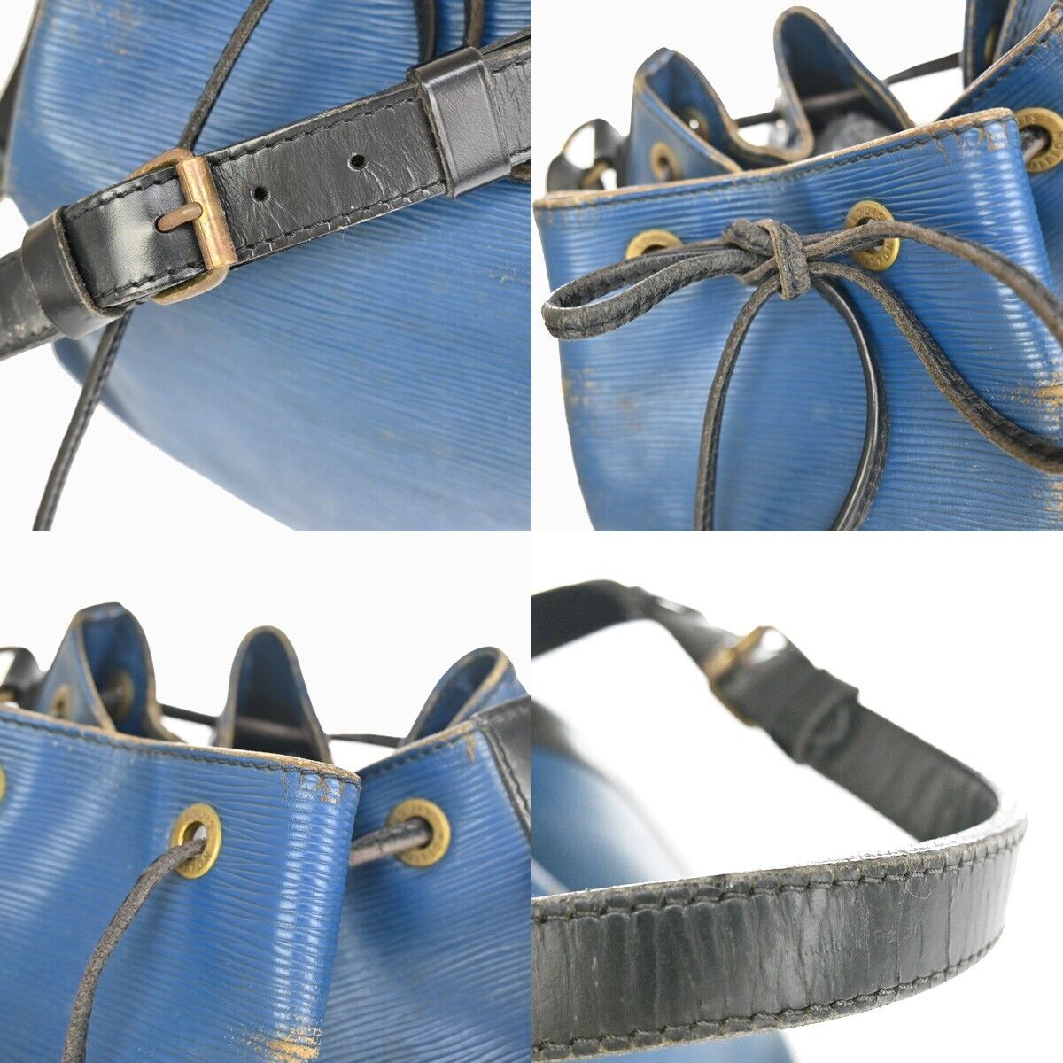 LOUIS VUITTON Petit Noe Bicolor Shoulder Bag Epi Leather Blue BK M44152 02YE053