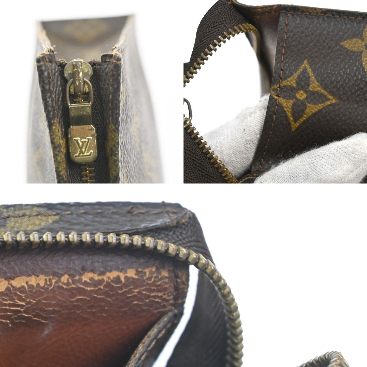 LOUIS VUITTON Poche Toilette 26 Clutch Pouch Bag Monogram Leather M47542 04MA160