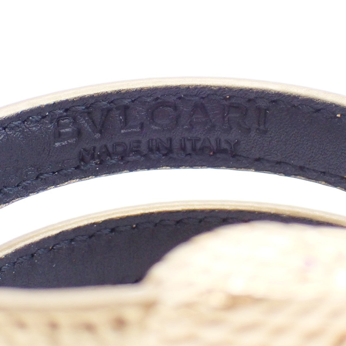 BVLGARI Serpenti Forever Bracelet Twin Head Snake Leather Gold 31RL245