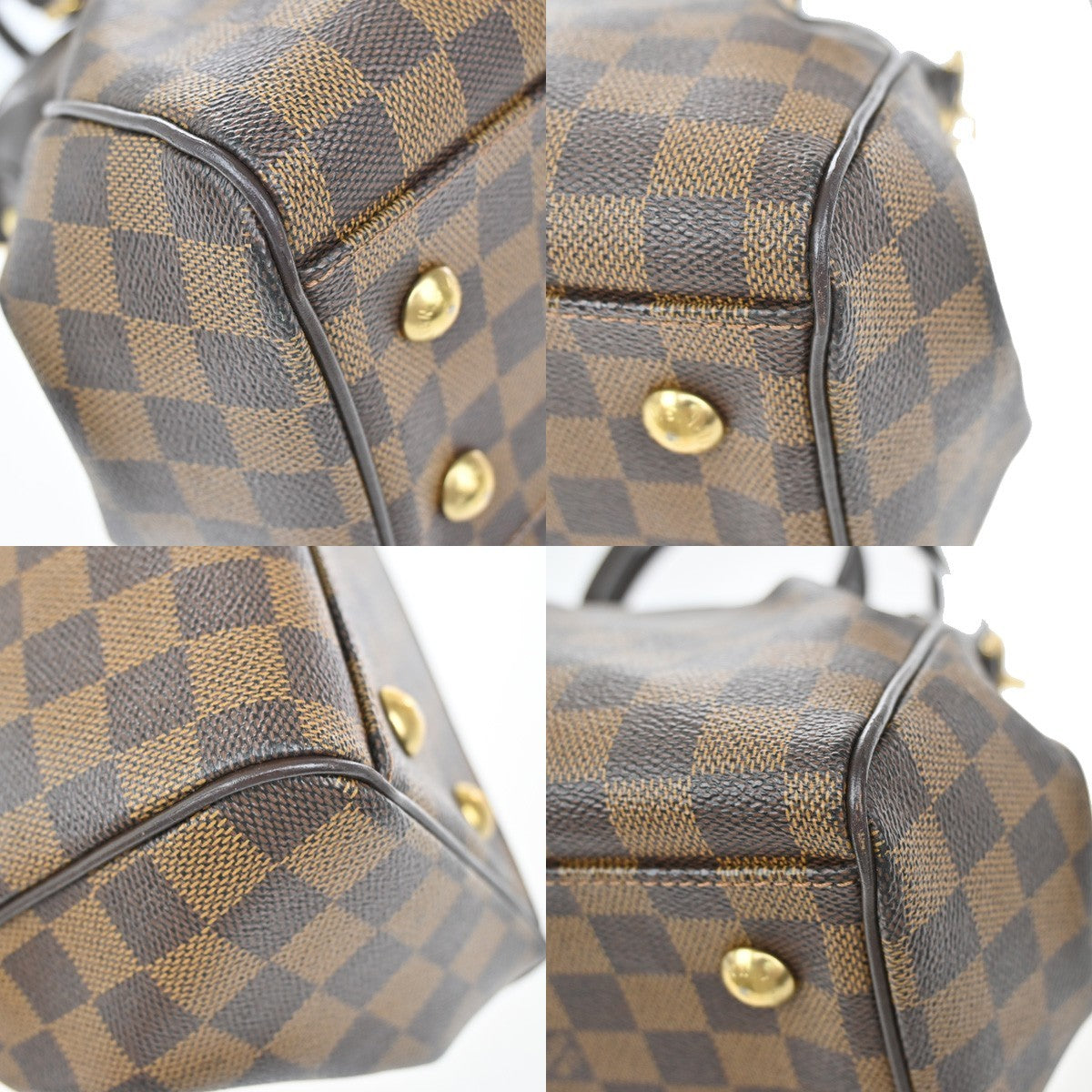 LOUIS VUITTON Trevi PM  2-way Handbag Damier Ebene Leather Brown N51997 40RL443