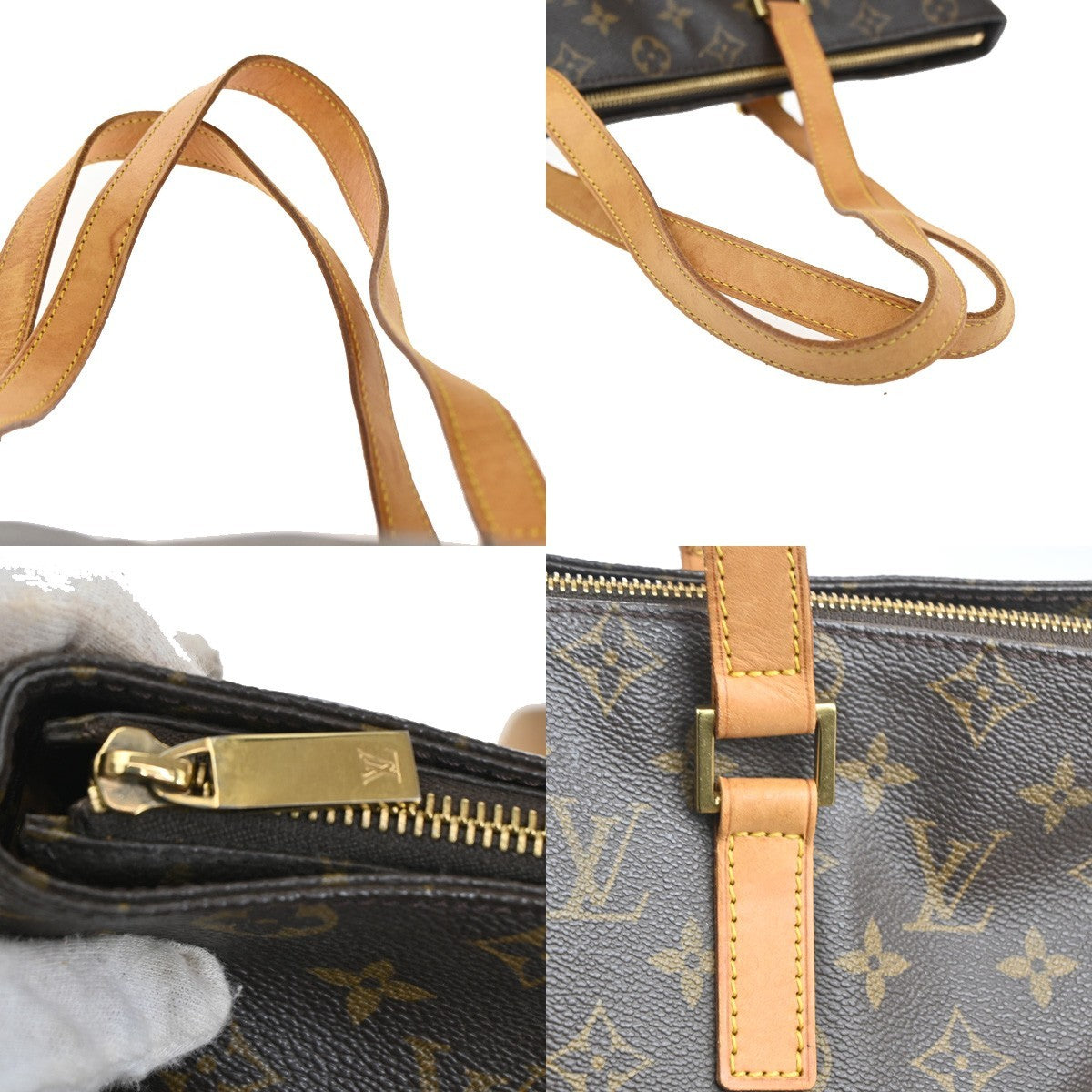 LOUIS VUITTON Cabas Mezzo Shoulder Bag Monogram Leather Brown M51151 85TA201