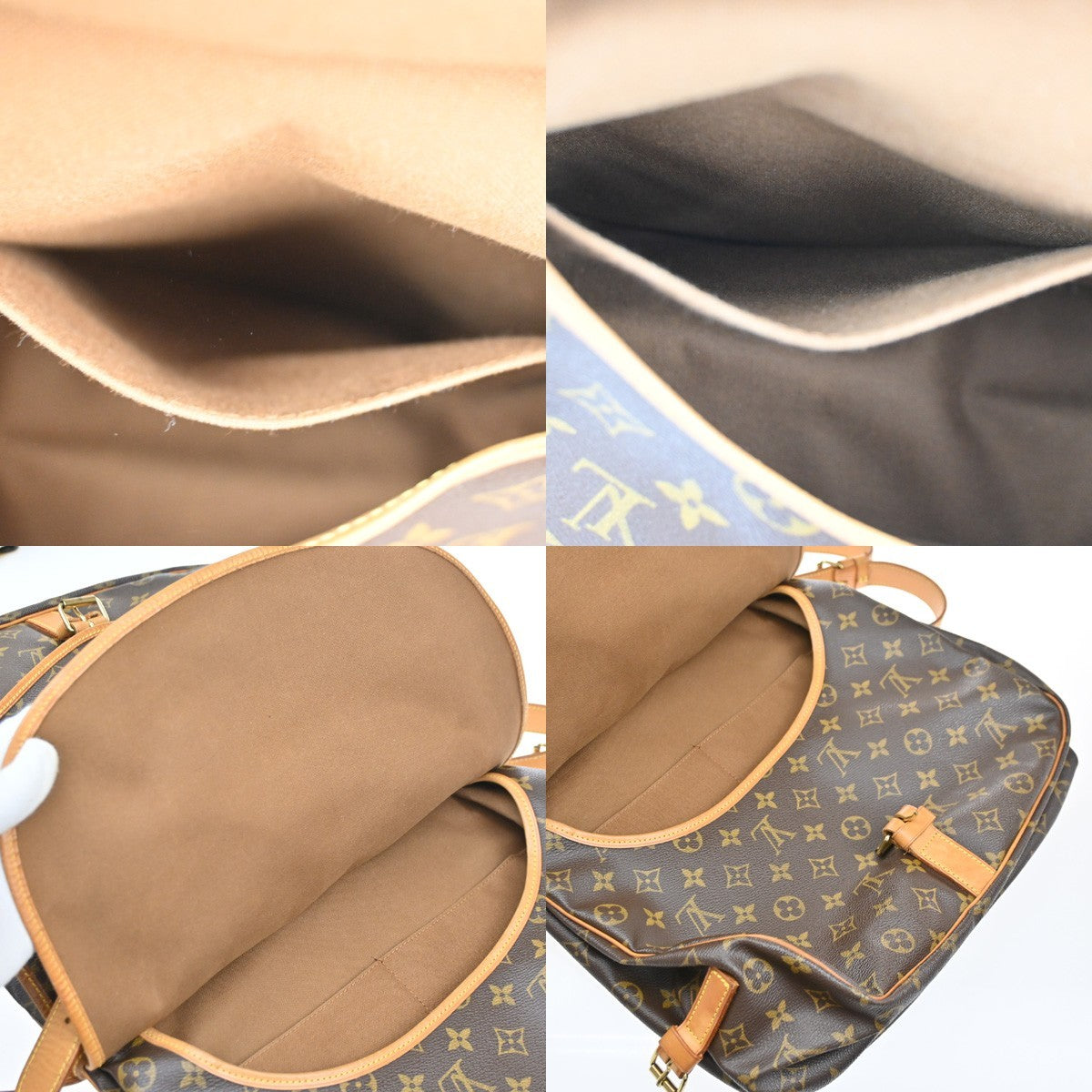 LOUIS VUITTON Saumur 35 Shoulder Bag Monogram Leather BN France M42254 72SA087