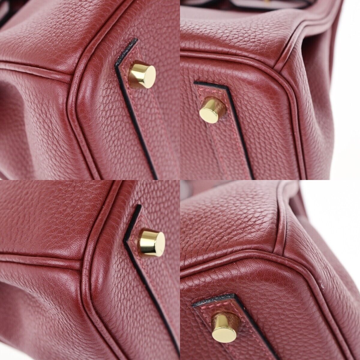 HERMES LOGO BIRKIN 30 HAND BAG C STAMP TOGO SWIFT LEATHER CADENA RUBY 6197LC523