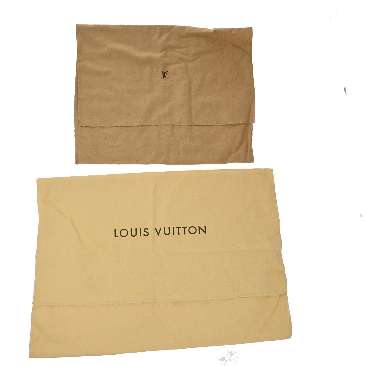 LOUIS VUITTON Logo 10 Set Dust Bag Drawstring Canvas Cotton Beige Brown 01KP236