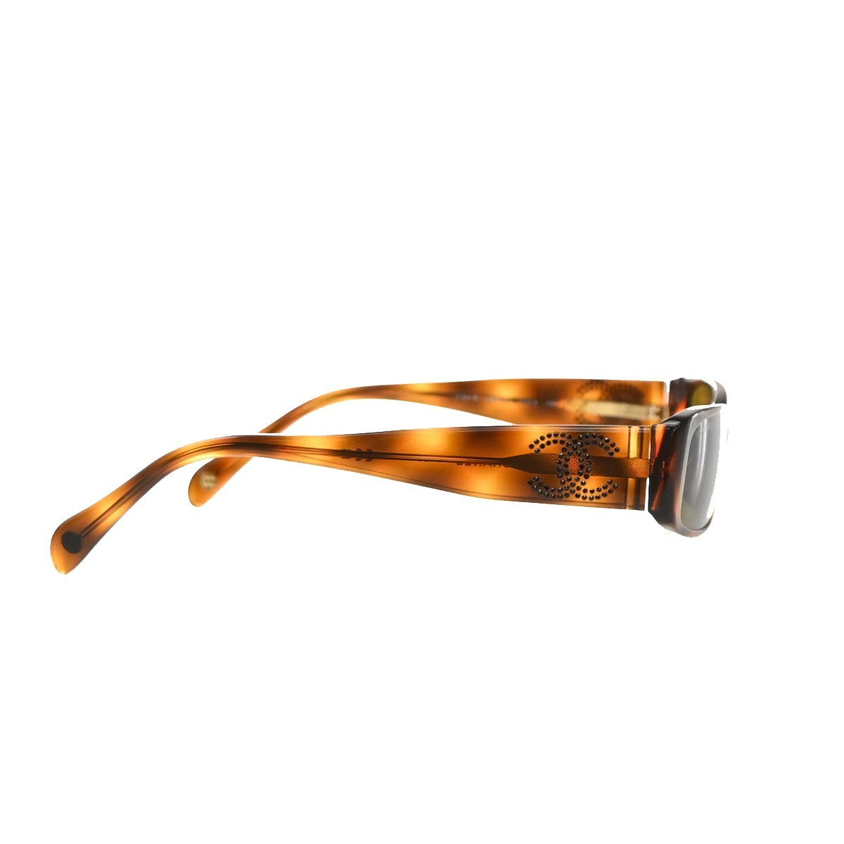 CHANEL CC Logo Sunglasses Eye Wear Plastic Brown GHW Italy 5104-B 63RF983