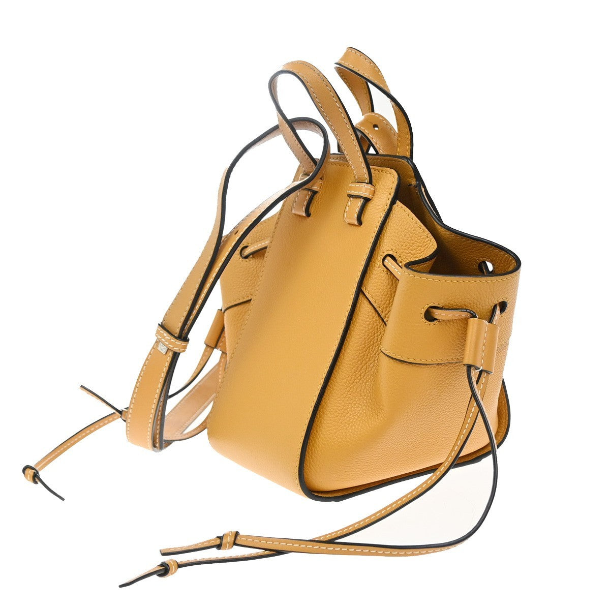 LOEWE Hammock Mini Drawstring 2Way Shoulder Hand Bag Leather Orange 667RP133