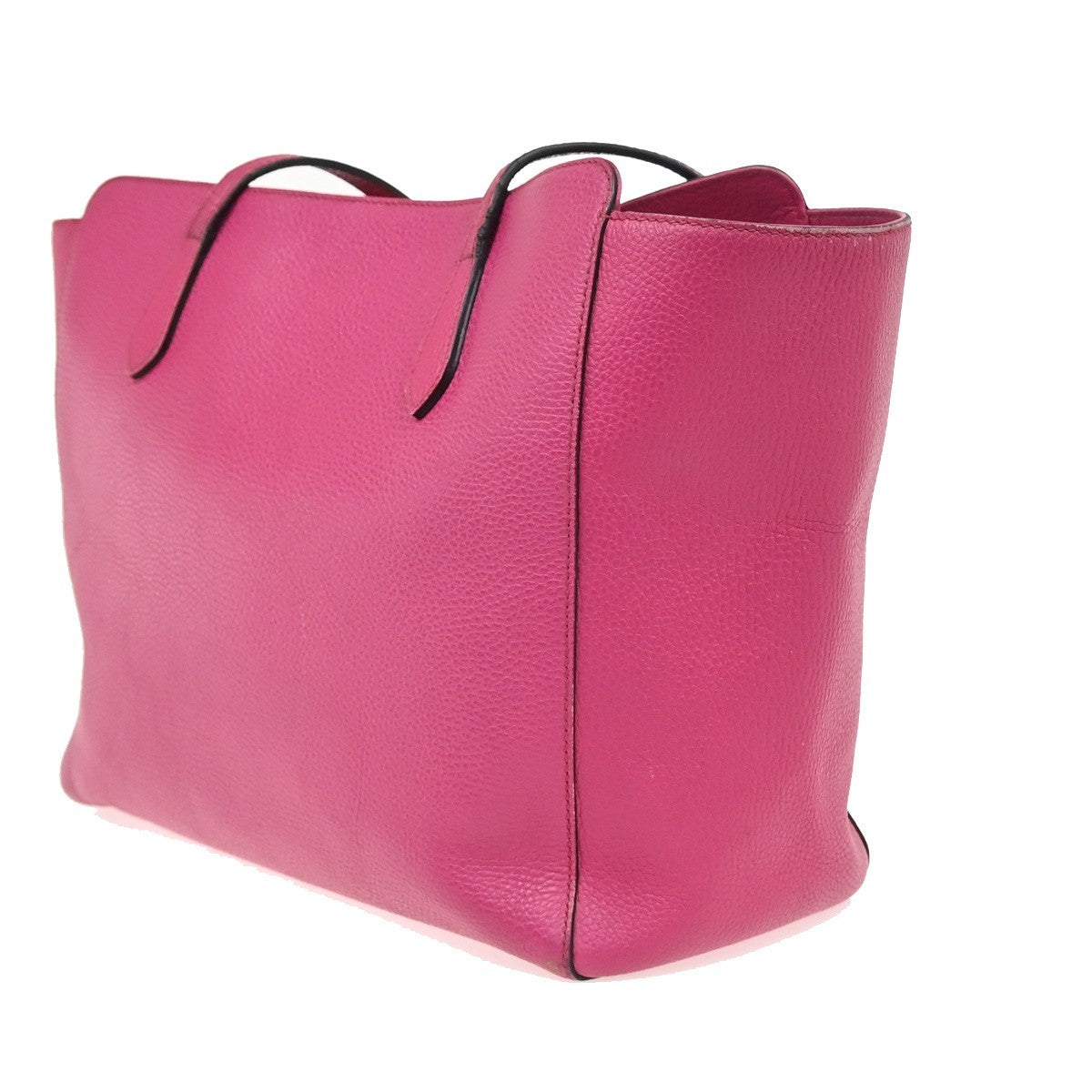 GUCCI Logo Swing Luggage Tag Shoulder Tote Bag Leather Pink GHW Italy 62ZA289