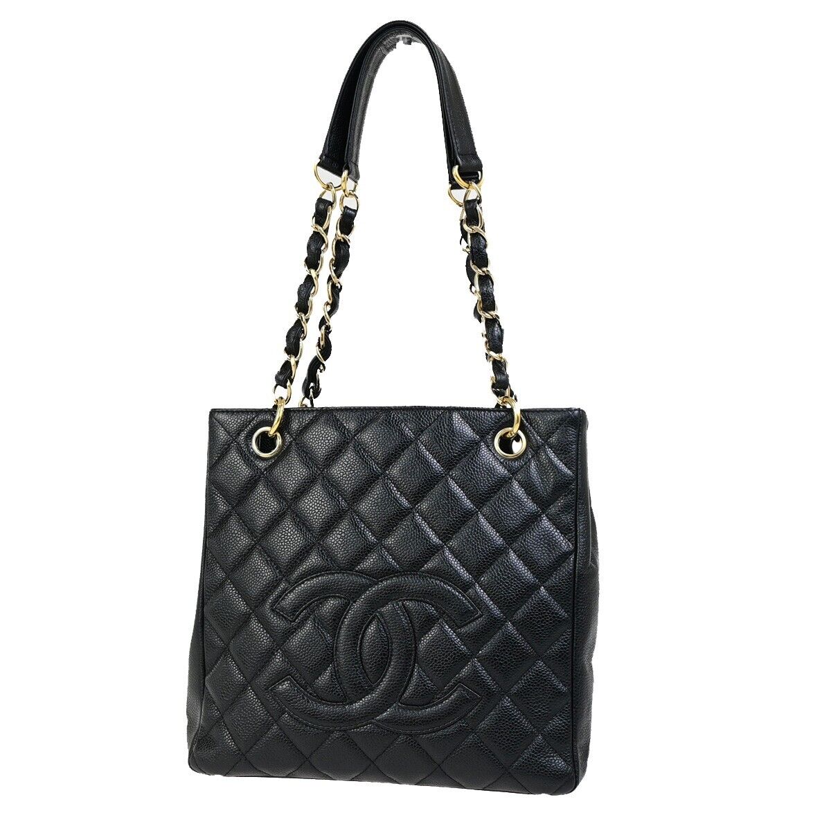 CHANEL CC Logo PST Chain Shoulder Bag Grained Calfskin Leather BK GHW 644RK686