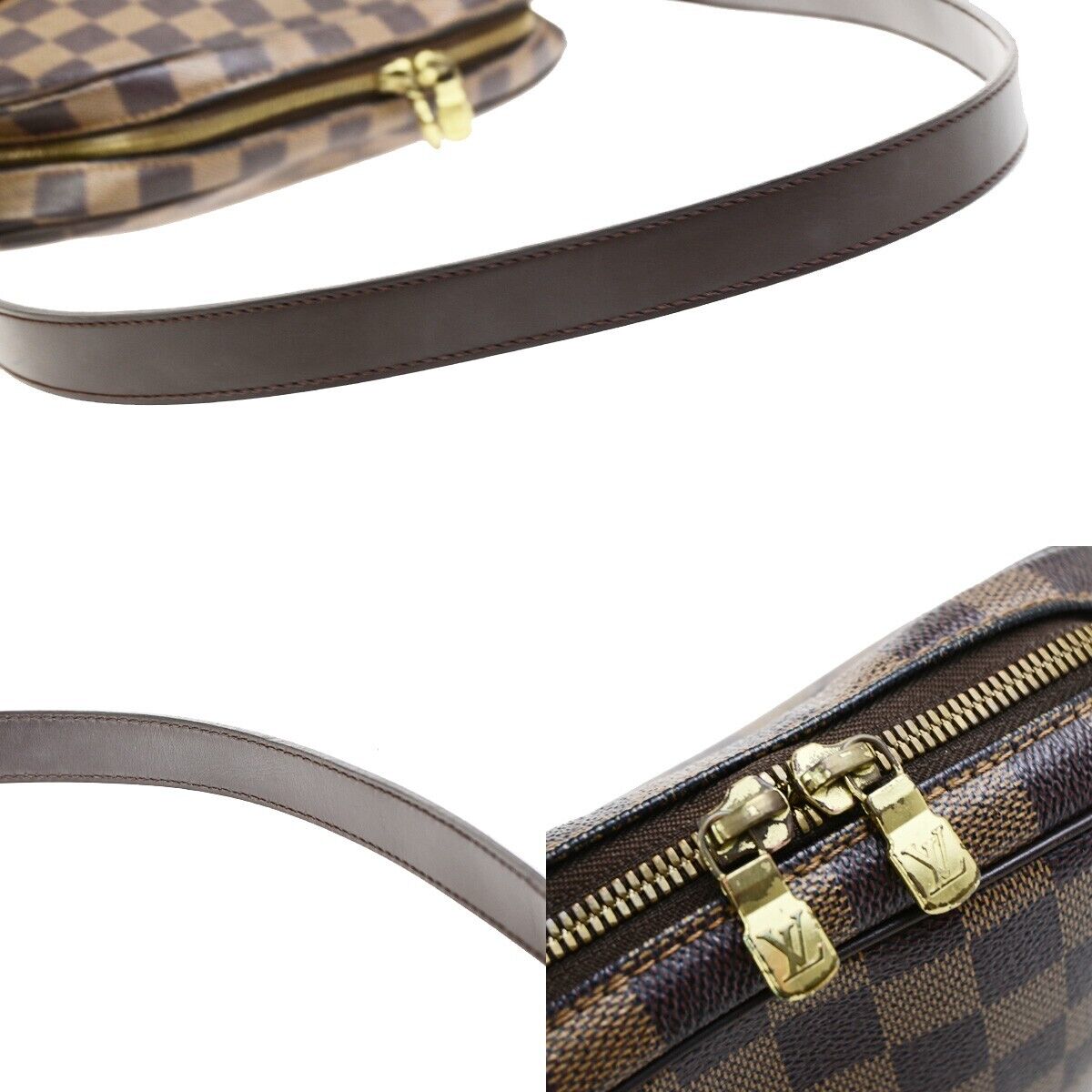 LOUIS VUITTON Ipanema GM Shoulder Bag Damier Ebene Leather Brown N51292 37EC922