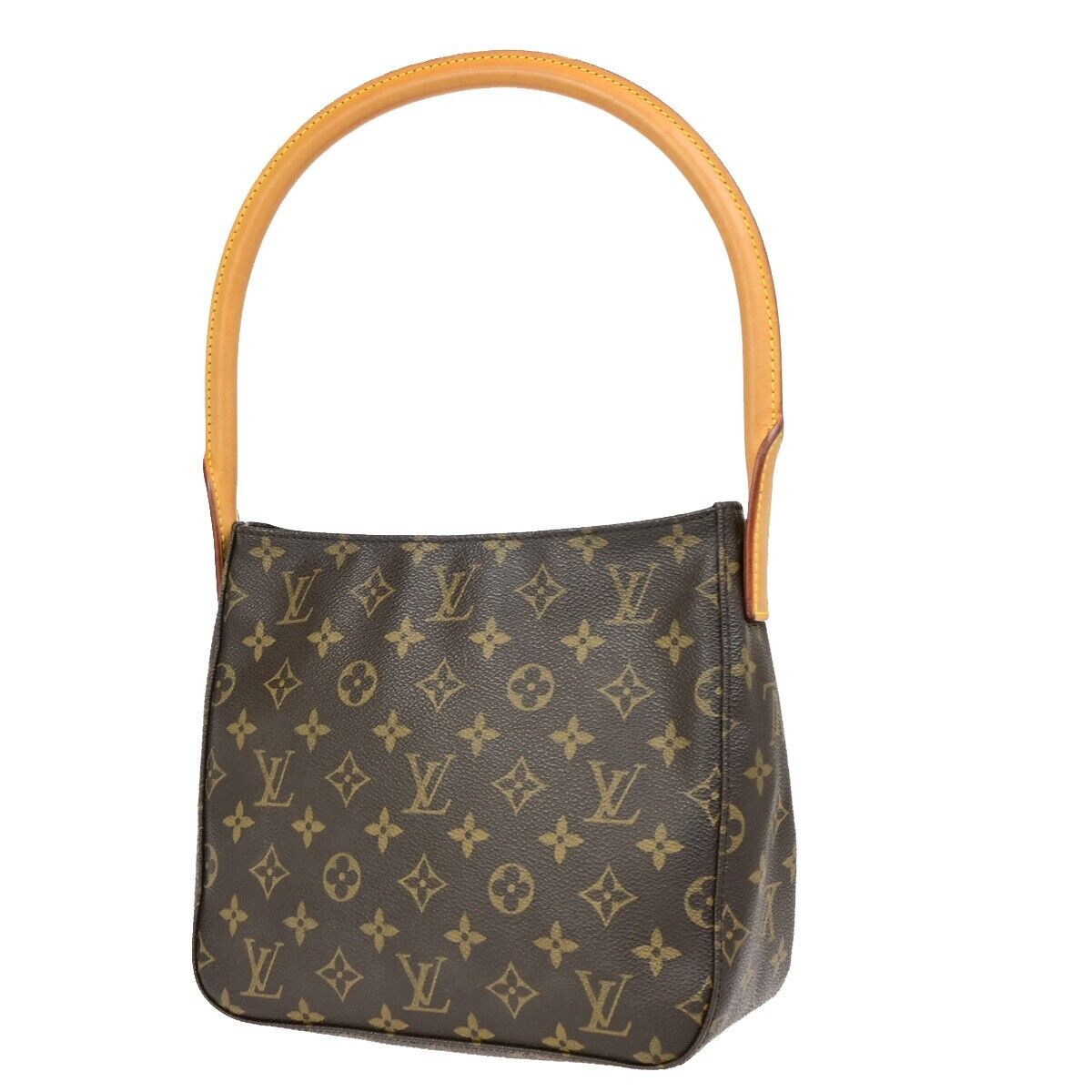 LOUIS VUITTON Looping MM Shoulder Bag Monogram Leather Brown M51146 75FB266
