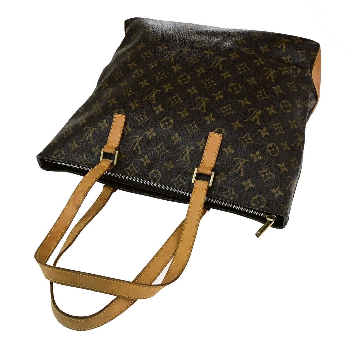 LOUIS VUITTON Cabas Mezzo Shoulder Bag Monogram Leather Brown M51151 82ED413