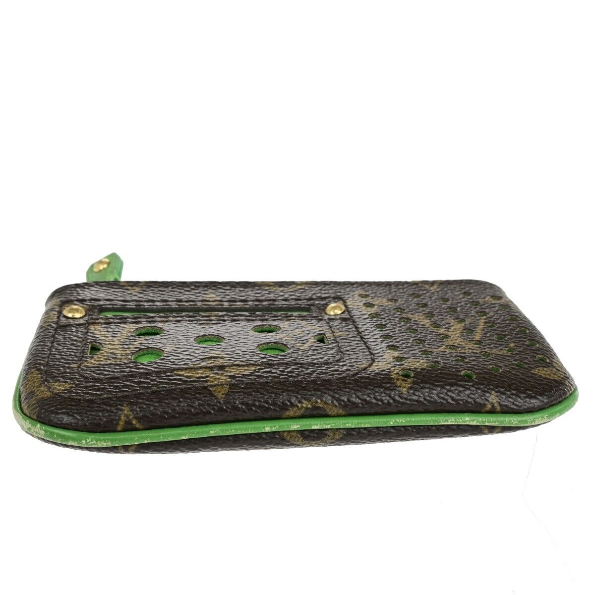 LOUIS VUITTON Pochette Cles Coin Wallet Monogram Perfo BN Green M95186 38FB244