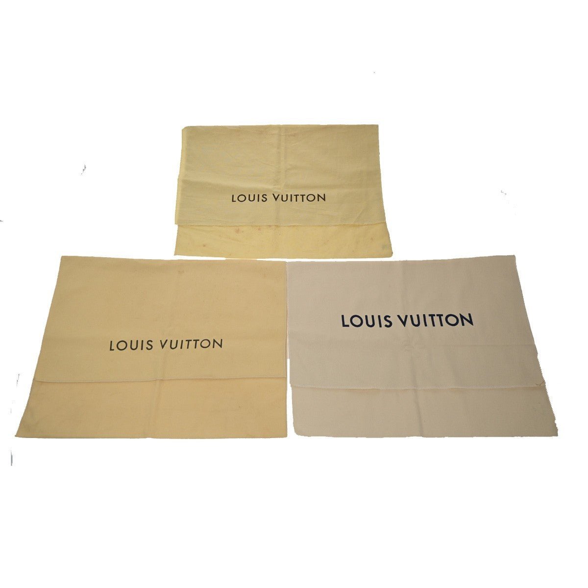 LOUIS VUITTON Logo 10 Set Dust Bag Drawstring Canvas Cotton Beige Brown 03KB501