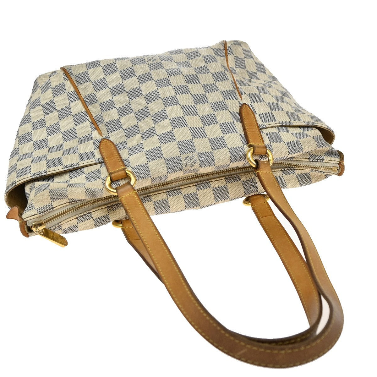 LOUIS VUITTON Totally PM Shoulder Bag Damier Azur Leather White N51261 84KB328