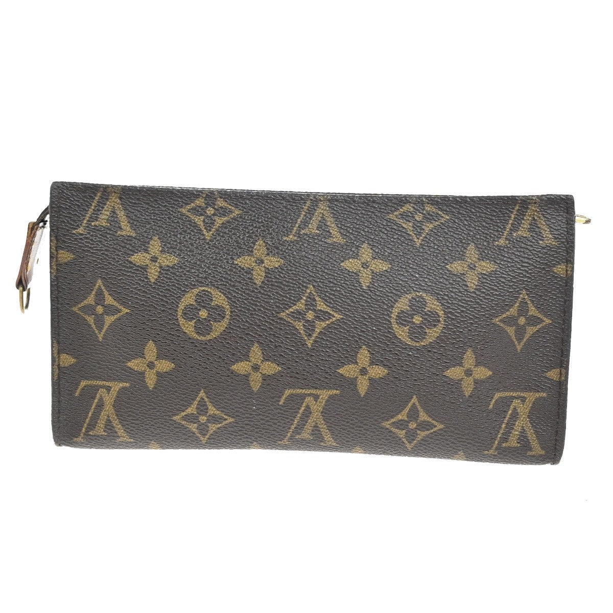 LOUIS VUITTON LV Logo Bucket GM Pouch Bag Monogram Leather Brown GHW 09KP585