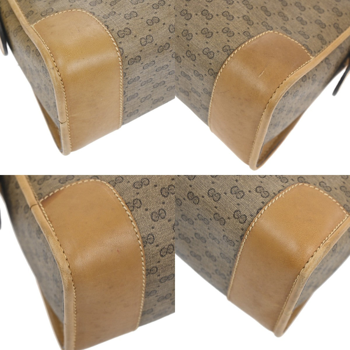 GUCCI Micro GG Pattern Crossbody Shoulder Bag PVC Leather Brown GHW 02TA593