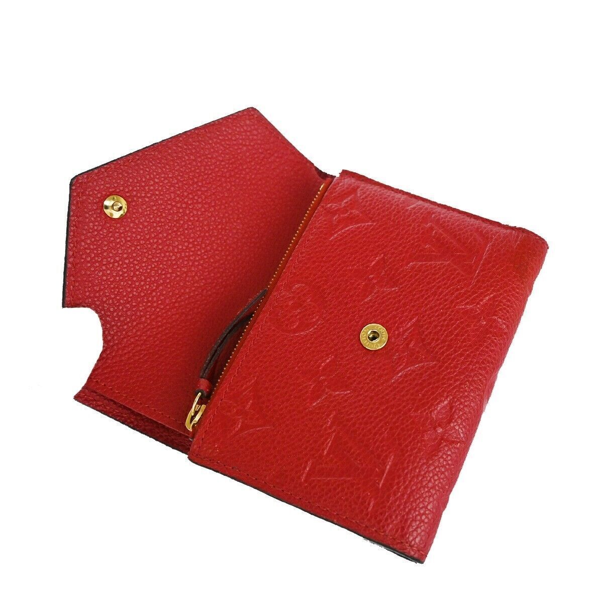 LOUIS VUITTON Victorine Trifold Wallet Monogram Empreinte Red M63701 31YC416