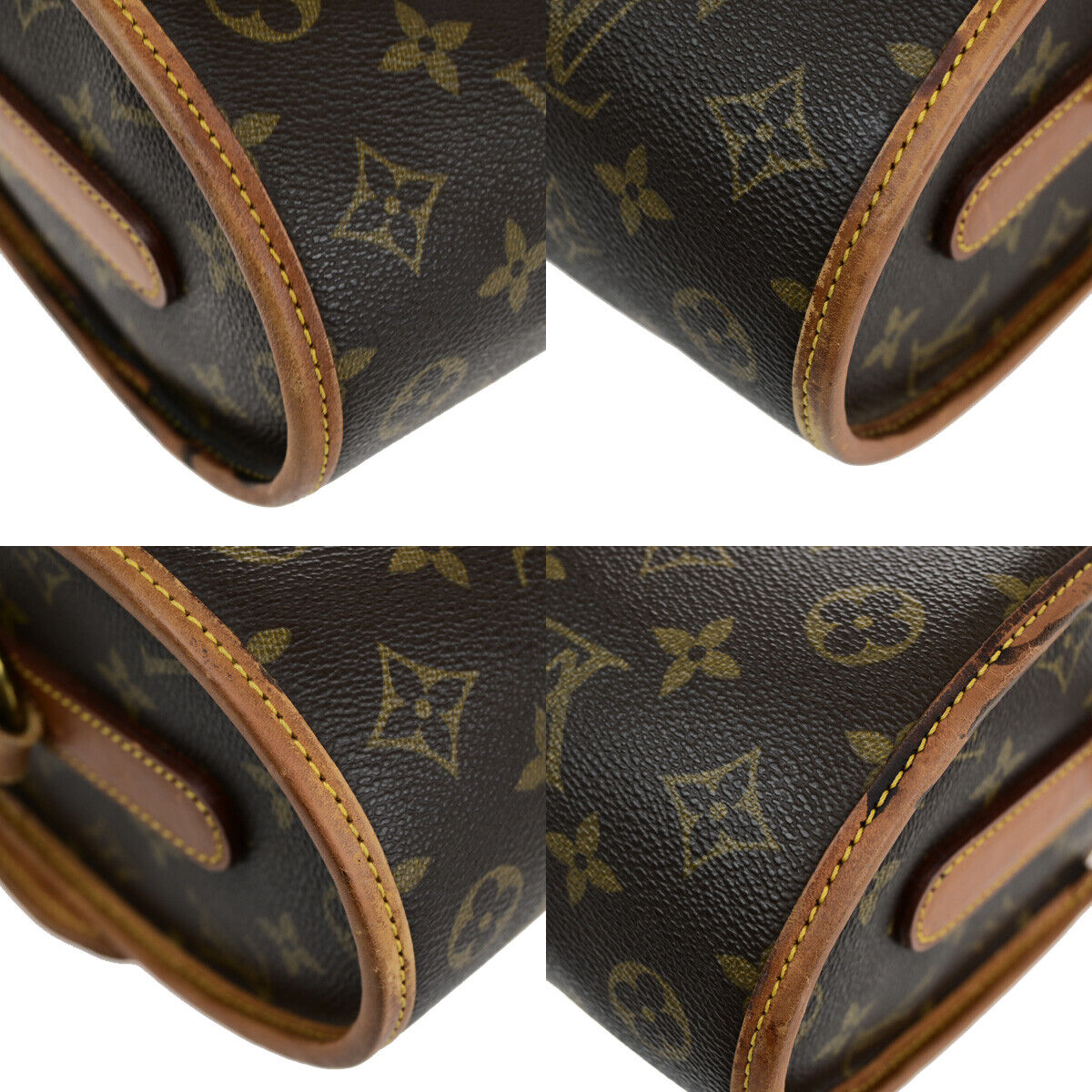 LOUIS VUITTON Logo Marne Shoulder Bag Monogram Leather Brown M51369 80YF508