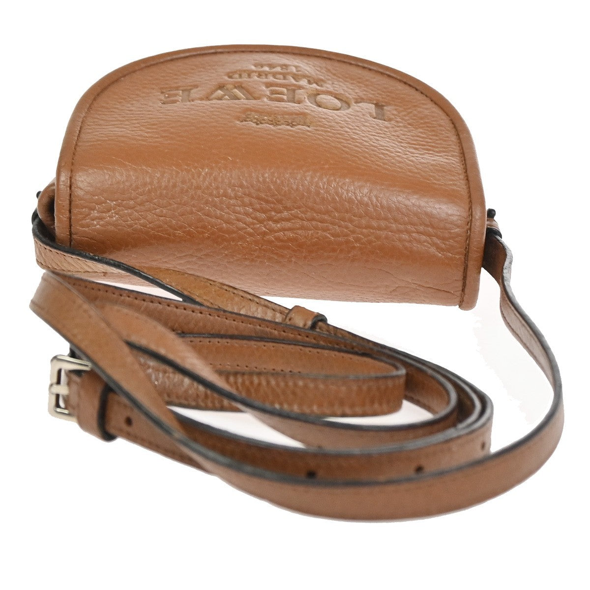 LOEWE Heritage 1846 Mini Crossbody Bag Adjustable Strap Leather Brown 38ZA362